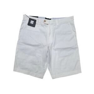 NWT Saks Fifth Avenue Men's Flat-Front Chino Shorts White Size 34